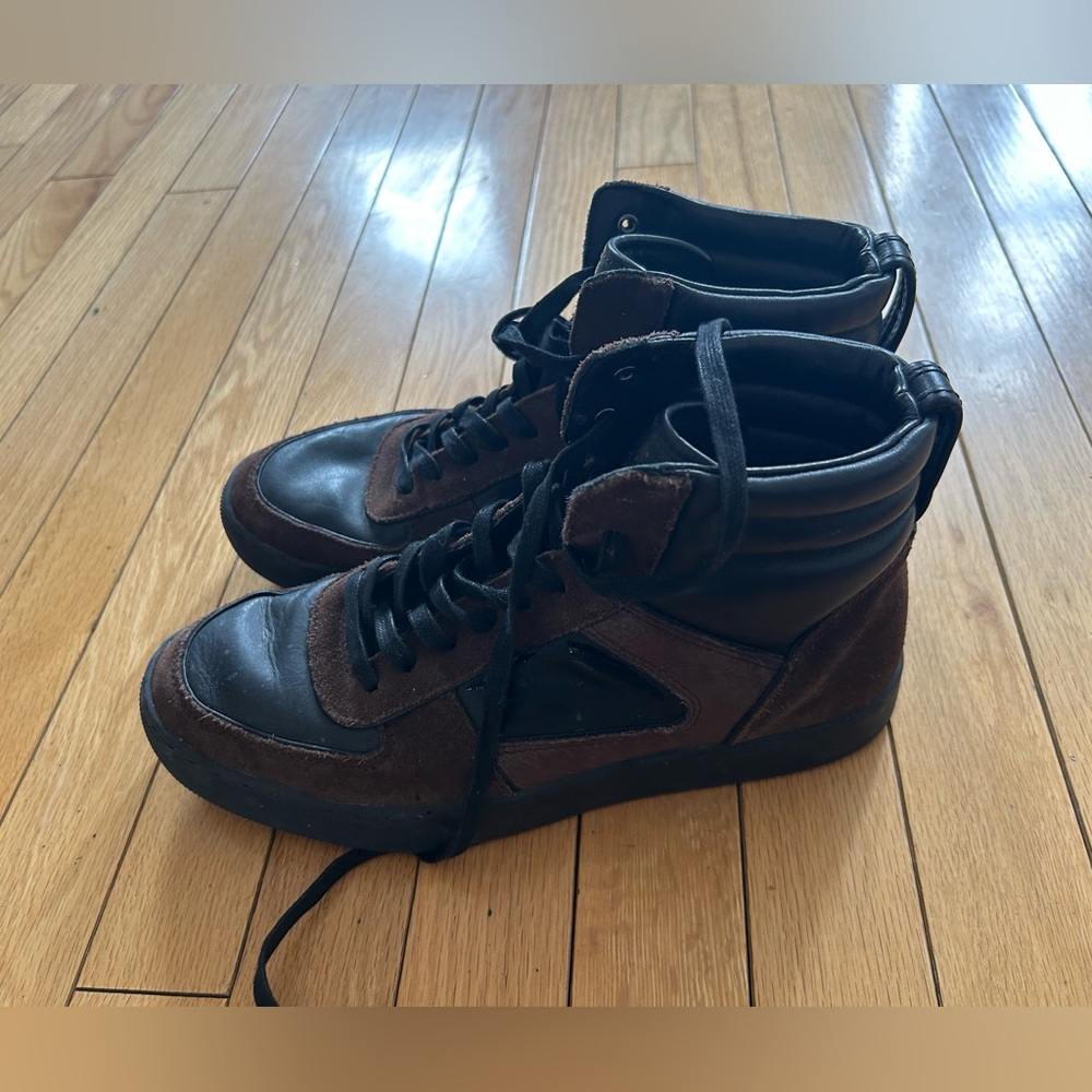 In GC COACH Men's High-Top Casual Sneakers in Dark suede and leather SZ 8.5!!